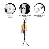Colgador Multiuso 175x45cm para Organizar Ropa en Hogar Color Negro Y+Ligas Regalo