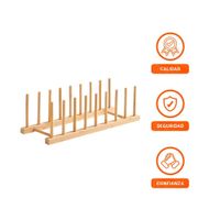 Contenedor Modular de Bambu con Ocho Divisiones Color Madera Y+Ligas Regalo