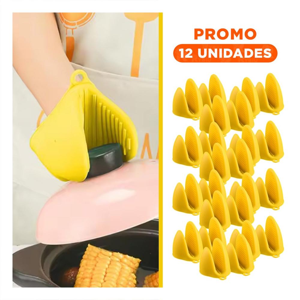 Pack12 Accesorios Cocina de Silicona Amarillo para Hogar y Cocina 7,3x9,5cm Y+Regalo Sticker