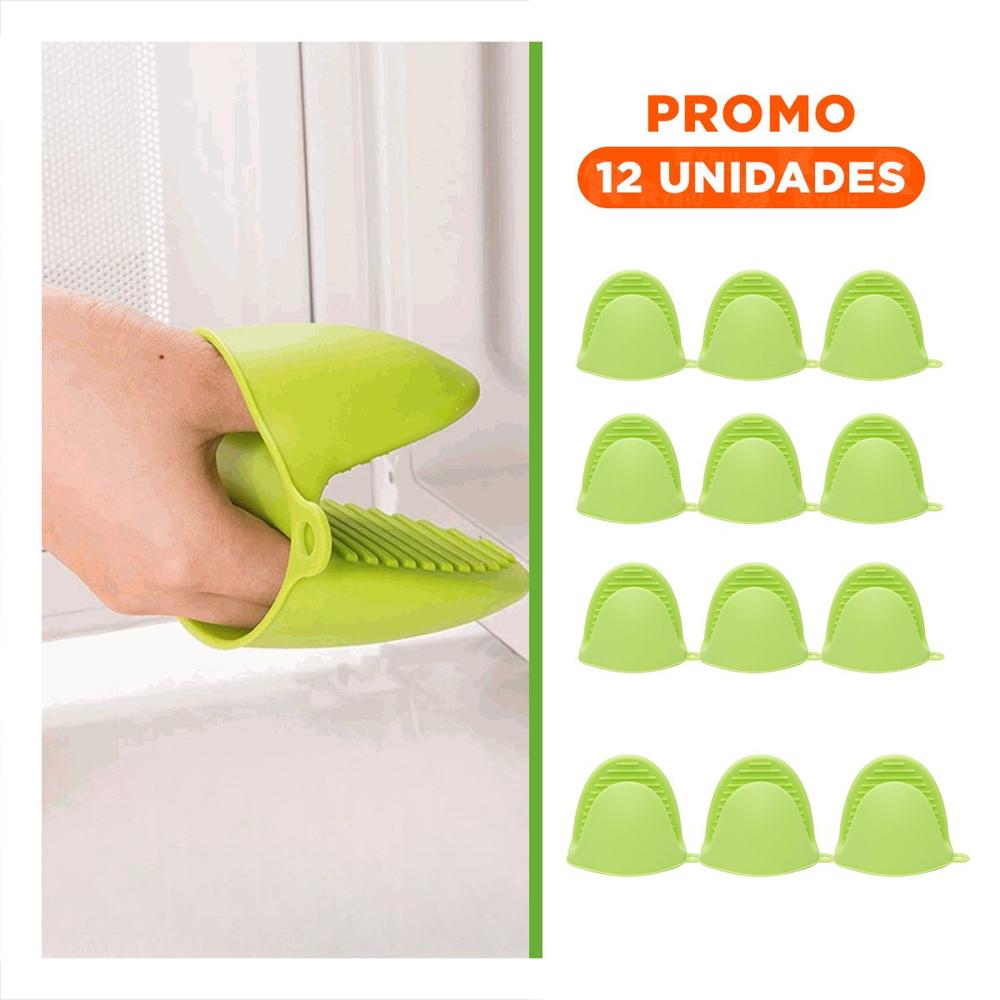 Pack12 Accesorios Cocina de Silicona Verde para Hogar y Cocina 7,3x9,5cm Y+Regalo Sticker