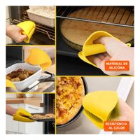 Cubiertos Protectores de Silicona Amarillo para Preparar Comida 7,3x9,5cm