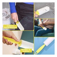 Quitapelusa en Rodillo Reutilizable para Prendas en Hogar Amarillo Pro