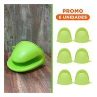 Pack6 Manos Accesorios de Silicona Verde para Cocina y Hogar 7,3x9,5cm