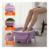 Depresor Portatil con Masajeador de Pies Morado para Spa en Casa Y notas
