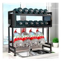 Organizador de Platos con Alacena Superior y Zona de Lavadero Negro Y+Regalo Sticker
