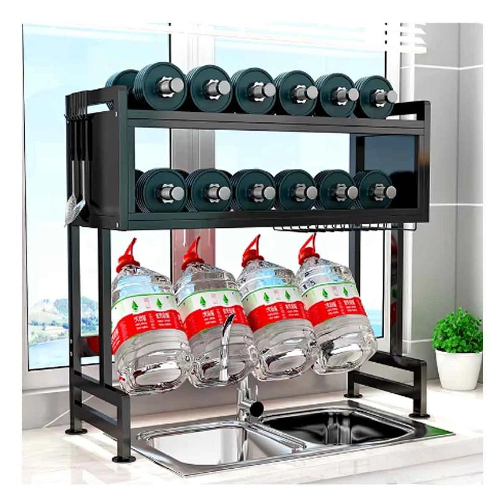 Organizador de Platos con Alacena Superior y Zona de Lavadero Negro Y+Regalo Sticker