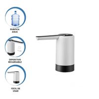 Expendedor de Agua Electrico Recargable Blanco Para Botellon en Casa Y+Ligas Regalo