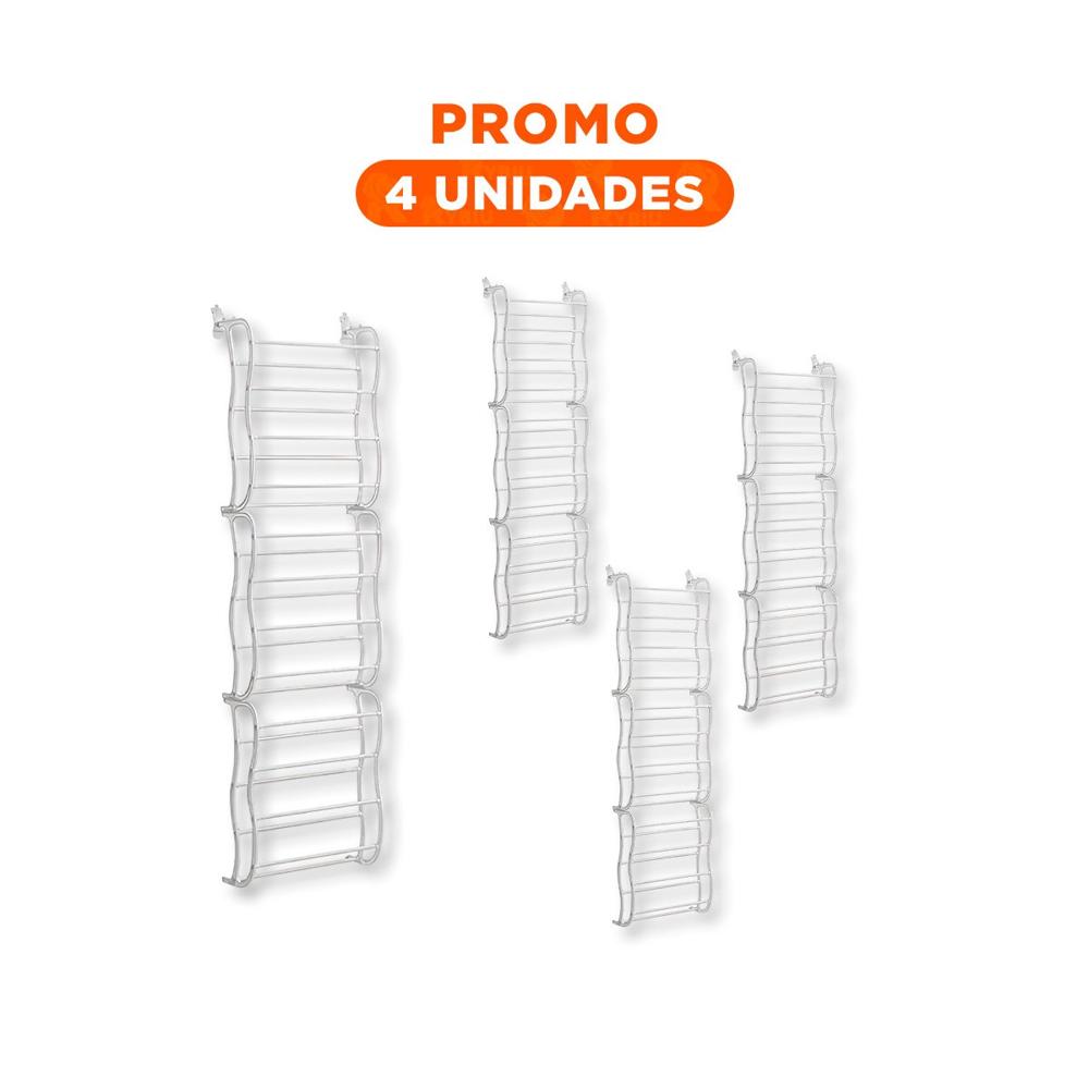 Pack4 Zapatero Colgante de Puerta para 36 Pares Calzado Blanco Orden Hogar Y+Regalo Sticker