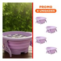Pack4 Lavadero Portatil con Masajeador de Pies Morado Compacta y Eficiente Y+Regalo Sticker