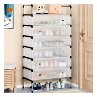 Organizador de Calzado 6 Niveles Todo Cerrado Blanco Transparente Compacto Y+Post It