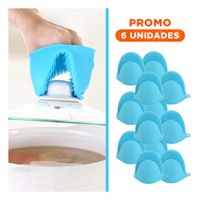 Pack6 Manos Accesorios de Silicona Celeste para Cocina y Hogar 7,3x9,5cm