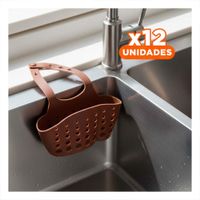 Pack12 Estante Colgante Marron Decorativo para Bano y Cocina 19x15cm