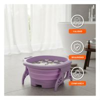 Cuenca Portatil con Masajeador de Pies Morado Facil de Usar y Comoda Y Papel Regalo