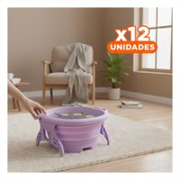 Pack12 Cuenca Portatil con Masajeador de Pies Morado para Spa y Relajacion