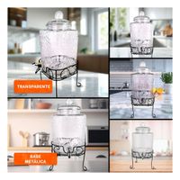 Equipo de Bebida Transparente 6L con Base Metalica para Uso Domestico