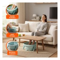 Depresor Portatil con Masajeador de Pies Celeste para Spa en Casa Y+Post It