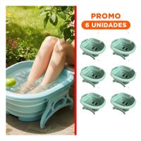 Pack6 Recipiente Portatil con Masajeador de Pies Celeste de Relajacion Total