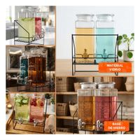 Contenedor de Bebida Doble 2,2L Transparente con Grifo Funcional