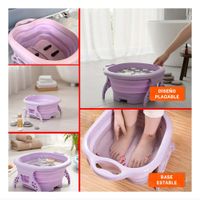 Tina Portatil con Masajeador de Pies Morado para Relajacion y Hogar