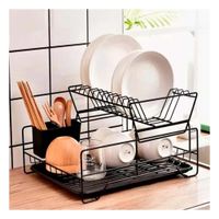 Organizador Negro con Bandeja y Sistema de 2 Niveles Y+Post It