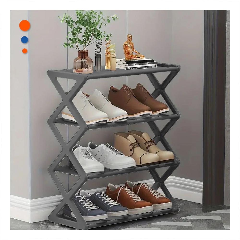 Base Organizadora De Calzado 4 Niveles Color Plomo Y+Papel Regalo