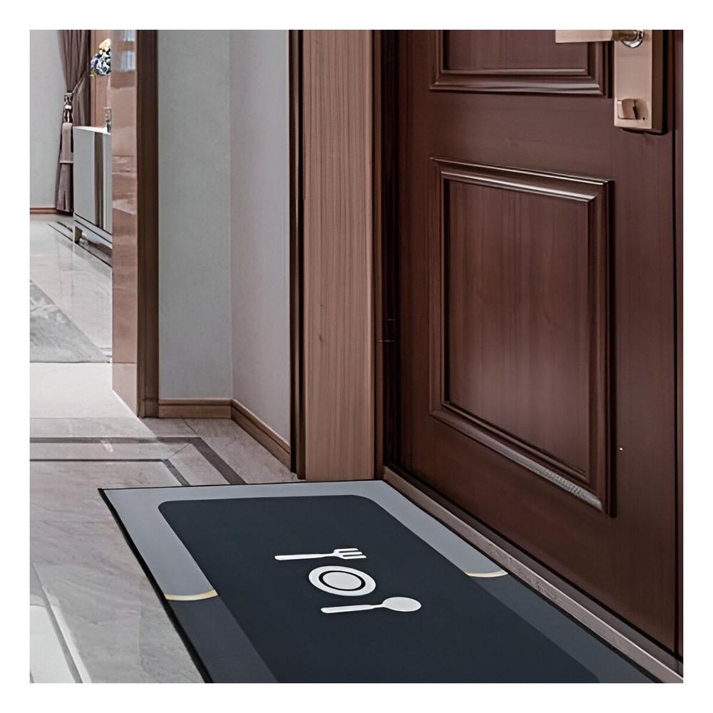 Tapete de Piso con Base Antideslizante para Cocina y Uso Diario Azul Y+Papel Regalo