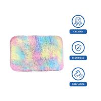 Tapete Rectangular Multicolor con Textura Peluche 40x60cm Y+Ligas Regalo