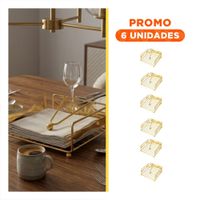 Pack6 Servilletero Dorado con Brazo Dispensador para Cocina y Comedor