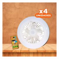 Pack4 Foco Moderno Led 30 W E27 E26 Con Control Remoto Blanco Para Sala