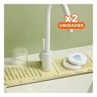 Pack2 Revestimiento de Piso con Base Antideslizante para Cocina y Casa Verde Y+Regalo Sticker