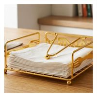 Pack12 Soporte Servilletas Dorado con Brazo Dispensador para Mesa Cocina