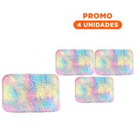 Pack4 Alfombrilla Multicolor Rectangular Dimensiones 40x60cm Peluche Y+Regalo Sticker