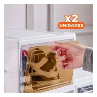 Pack2 Zapatera Blanca de 3 Niveles con Sistema Plegable y Cubierta Ambar Y+Papel Regalo