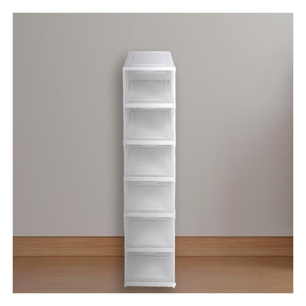 Organizador Blanco de Calzado con Estructura Plegable y Seis Niveles Y+Papel Regalo