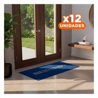 Pack12 Felpudo Rectangular Bienvenido Negro Decorativo y Comodo para Recibidores Y+Papel Regalo