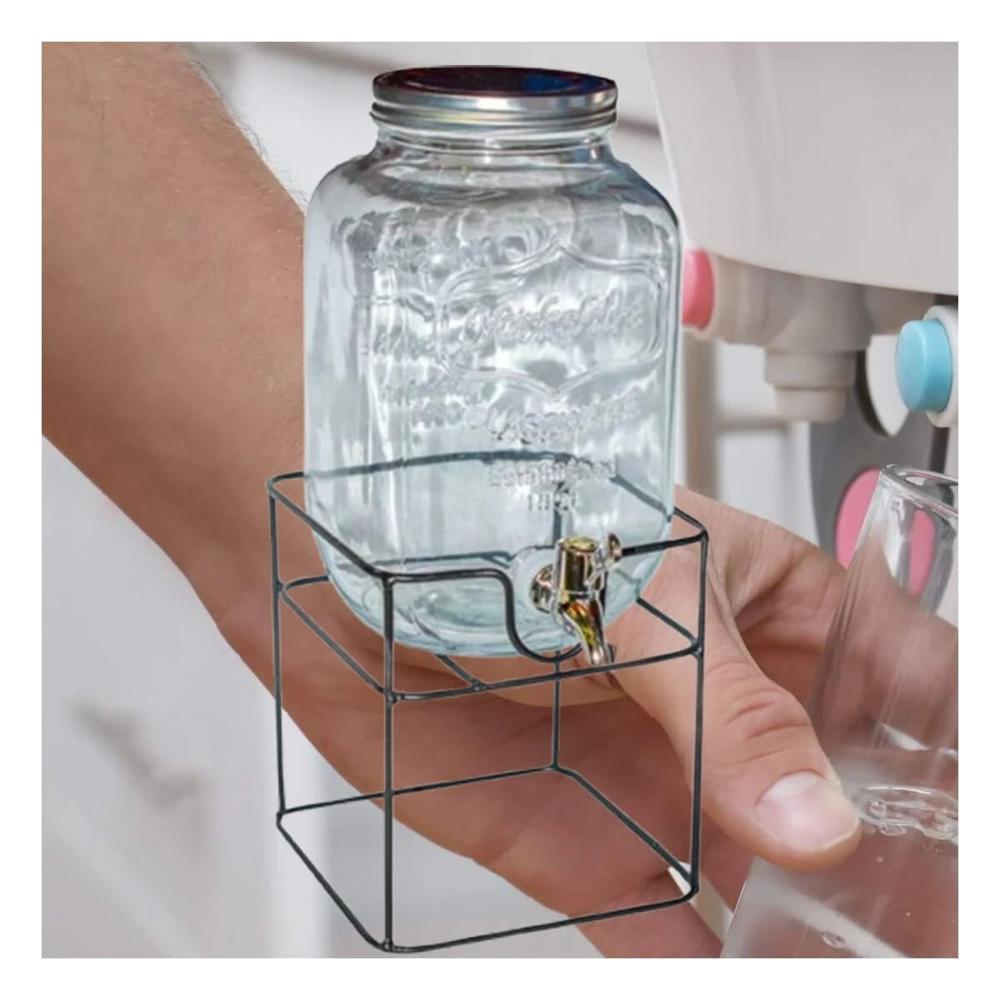 Expendedor de Bebidas 5L con Base Metalica Cuadrada para Cocina y Fiesta Y+Papel Regalo