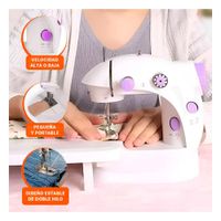 Equipo de Coser Portatil con Mesa Blanco Detalles Morados Resistentes Y+Post It