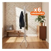 Pack6 Soporte Colgante Multiuso 175x45cm para Organizar Ropa en Hogar Blanco Y+Regalo Sticker