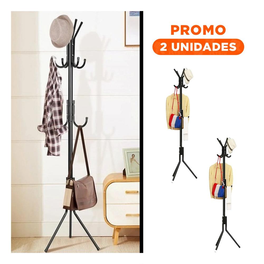 Pack2 Colgador Multiuso 175x45cm para Colgar Ropa de Uso Diario Negro