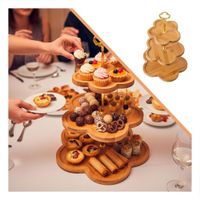 Base 3 Niveles Exhibidor Flor Marron para Postres en Reuniones Casa Y+Ligas Regalo