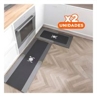 Pack2 Revestimiento de Piso Antideslizante para Cocina y Casa Plomo Y+Regalo Sticker