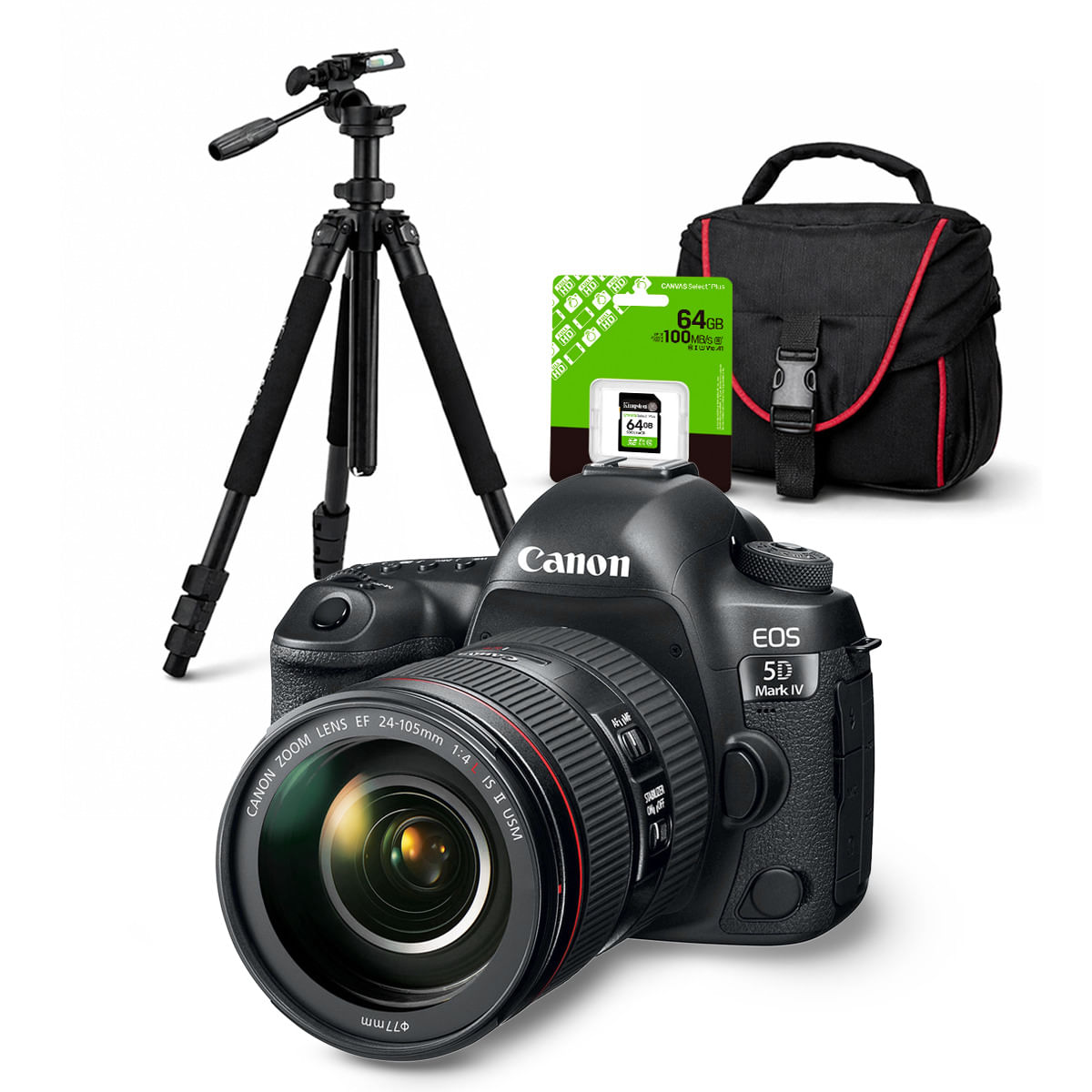 Cámara Canon EOS 5D Mark IV y Lente 24-105mm f4L IS II USM y Kit Deluxe de Accesorios