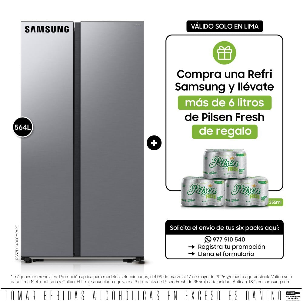 Refrigeradora Samsung Sbs Rs57dg4000m9pe 564 litros Gris