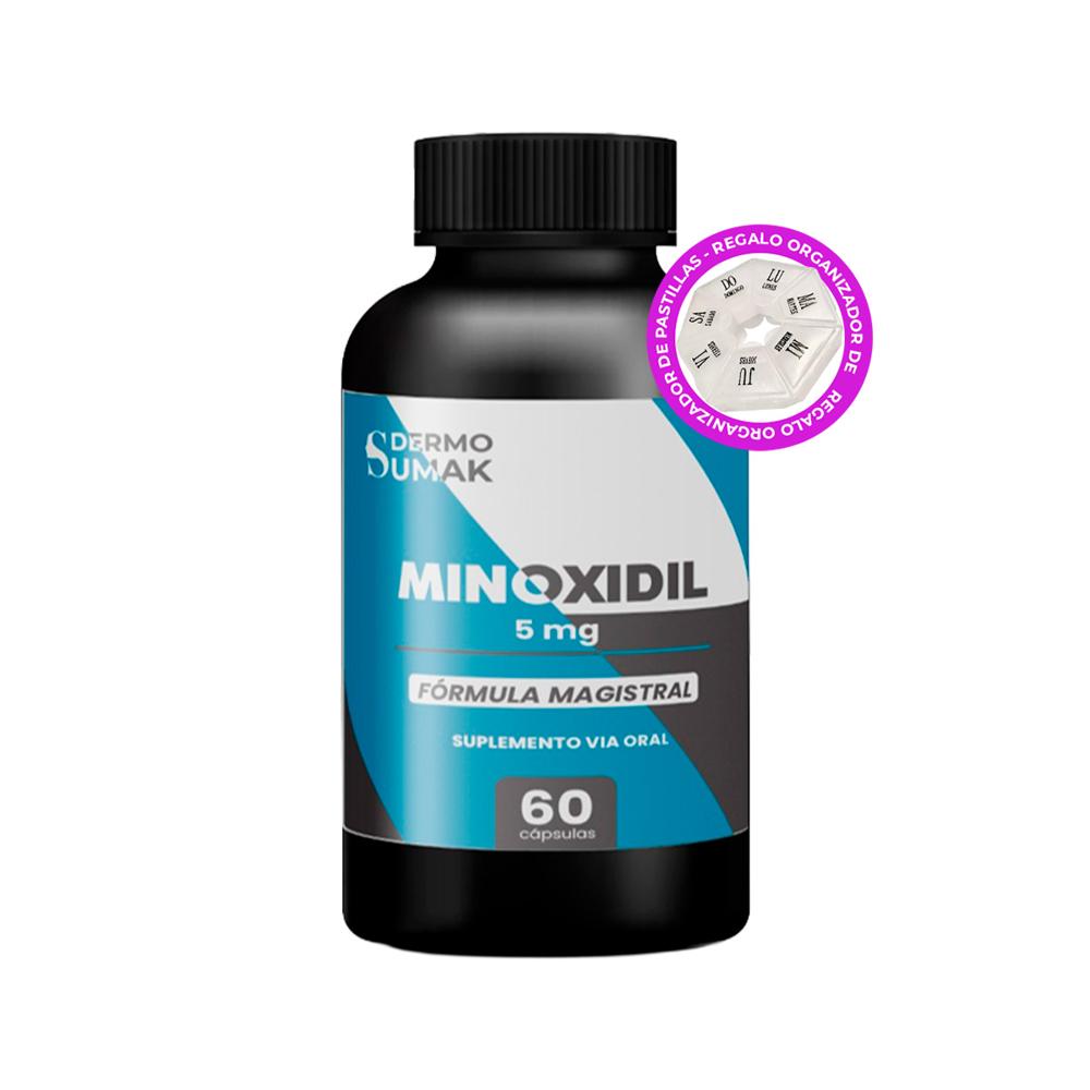 Minoxidil 5Mg Premiun 60 Cápsulas - Dermosumak + Regalo Pastillero
