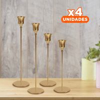 Pack4 Complemento Decorativo Metalico para Velas en Ambientes del Hogar Y+Papel Regalo