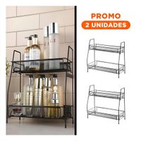 Pack2 Estructura 2 Niveles Multiuso Estable y Funcional para Espacios Negro