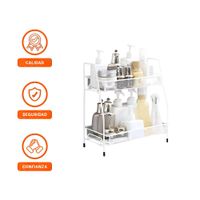 Organizador de 2 Niveles Multiuso Facil de Usar y Comodo Blanco Y+Ligas Regalo