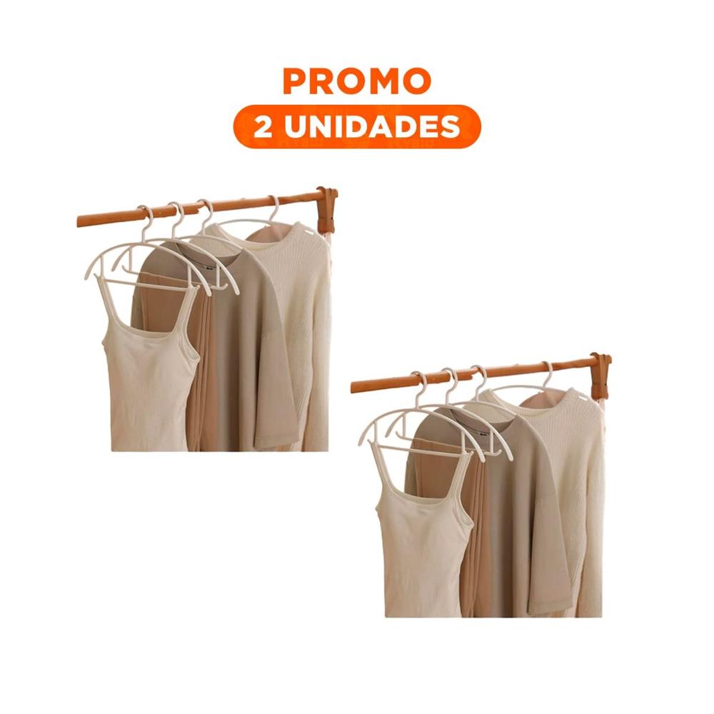 Pack2 Colgador Diario de Plastico Blanco Media Luna de 4 Piezas para Uso Domestico