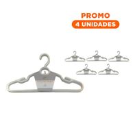 Pack4 Colgador Blanco Plastico con Centro Redondeado de 4 Piezas para Closet Y+Regalo Sticker
