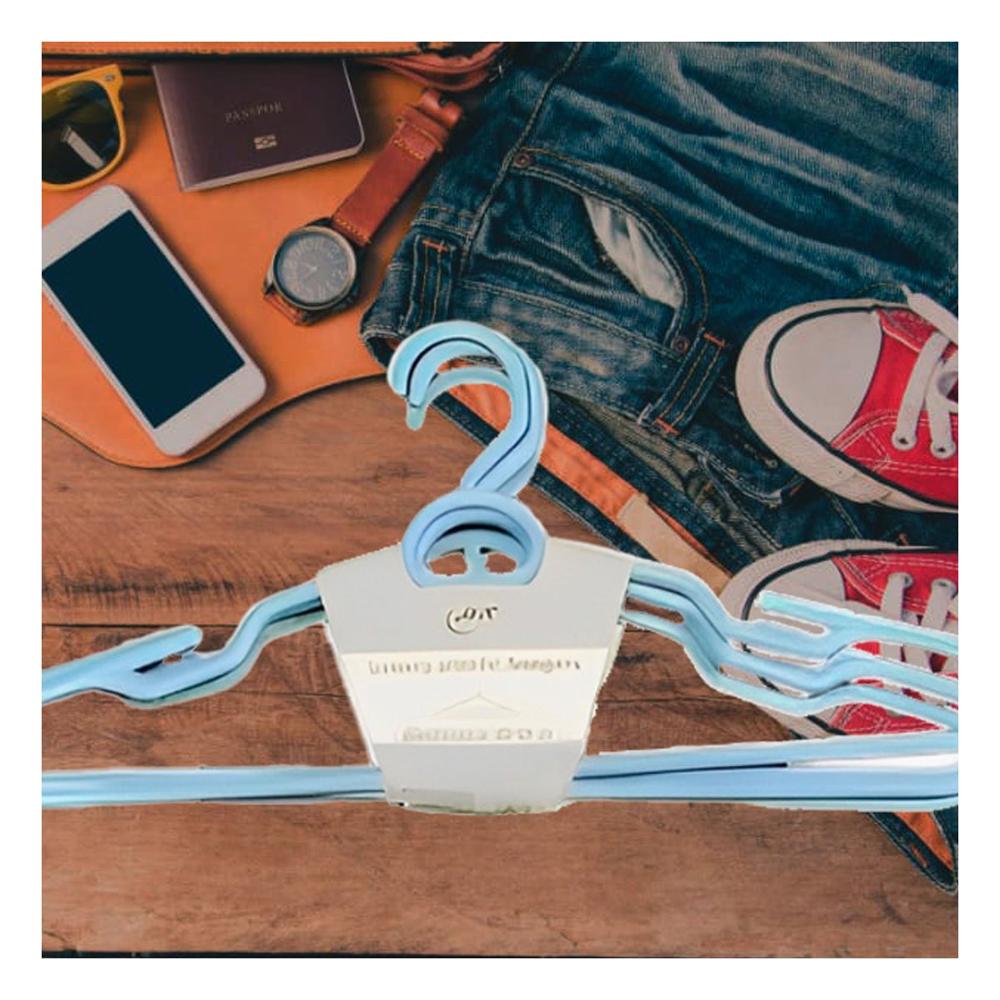 Gancho Redondo de Plastico Celeste Circulo en Medio de 4 Piezas Closet Y+Papel Regalo